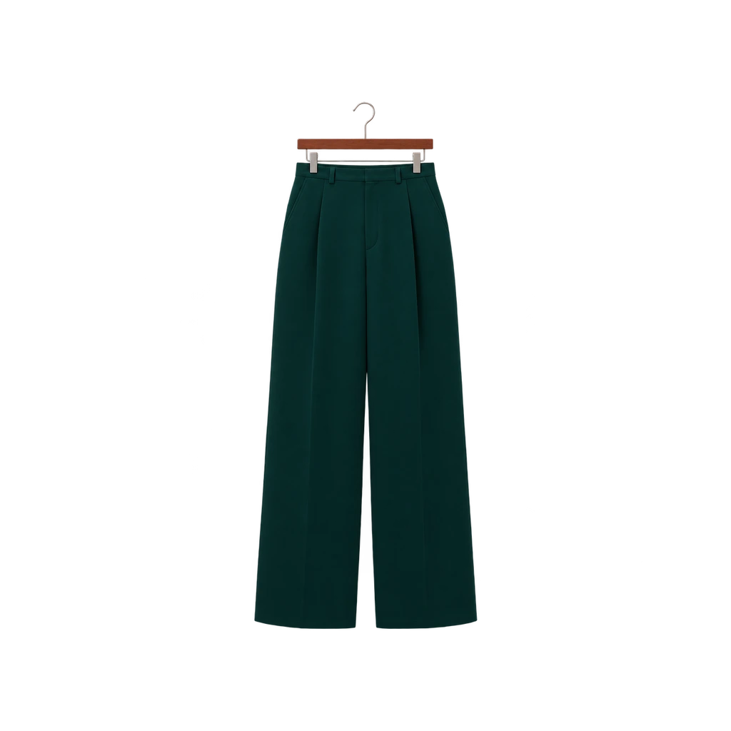 Emerald pleated trousers