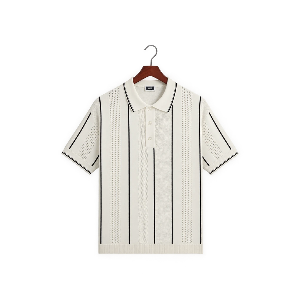 Kith cream knit polo