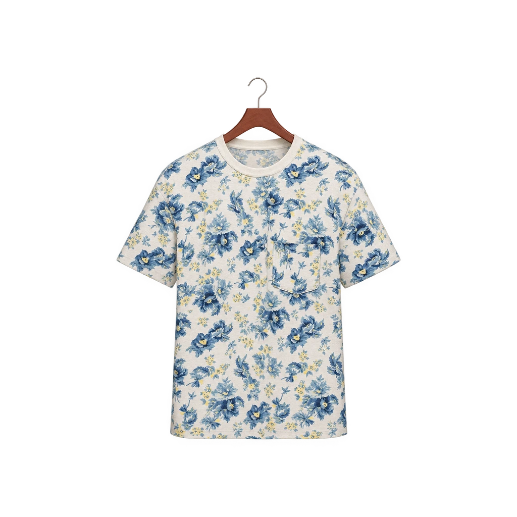 Off-white floral pocket tee