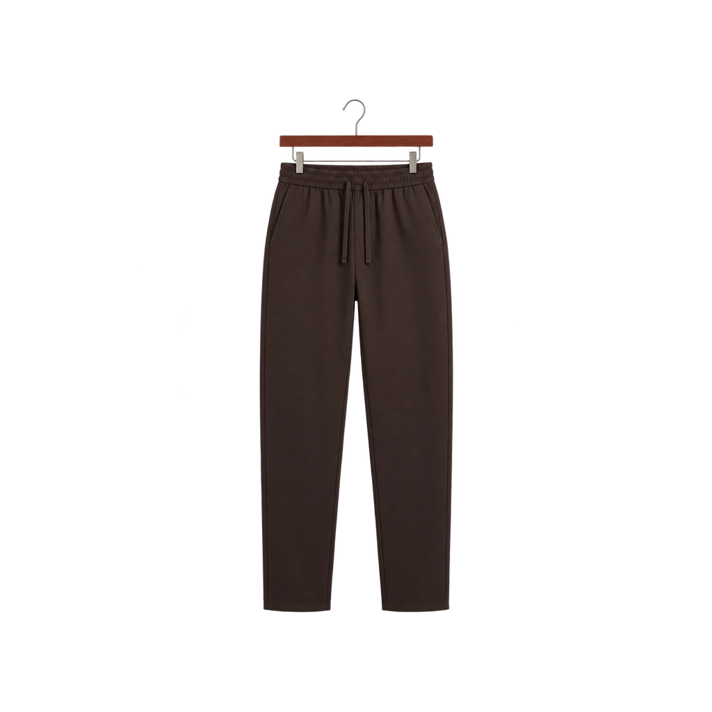 Dark brown drawstring joggers