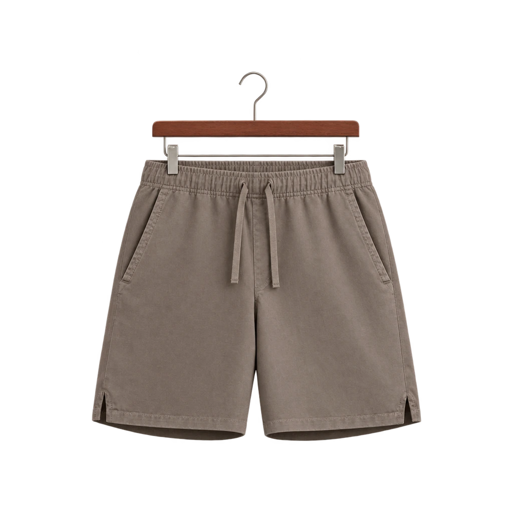 Taupe drawstring shorts